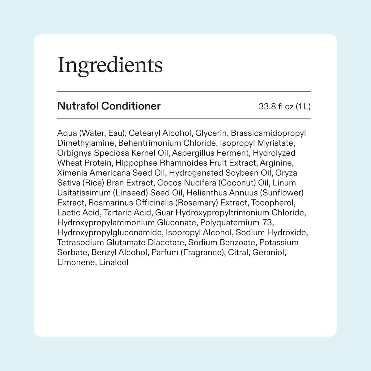 Texture crémeuse de Nutrafol Après-Shampooing 1L sur la main