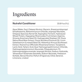 Texture crémeuse de Nutrafol Après-Shampooing 1L sur la main