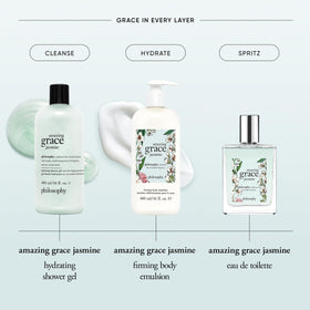 Texture crémeuse du gel douche Jasmine philosophy