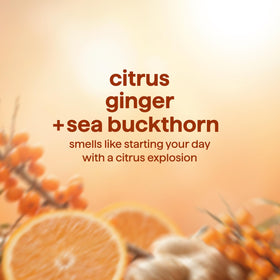 Texture crémeuse du gel douche Method Énergie sur un gant de bain