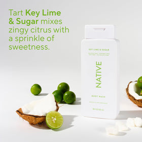 Texture crémeuse du gel douche Native sur la main