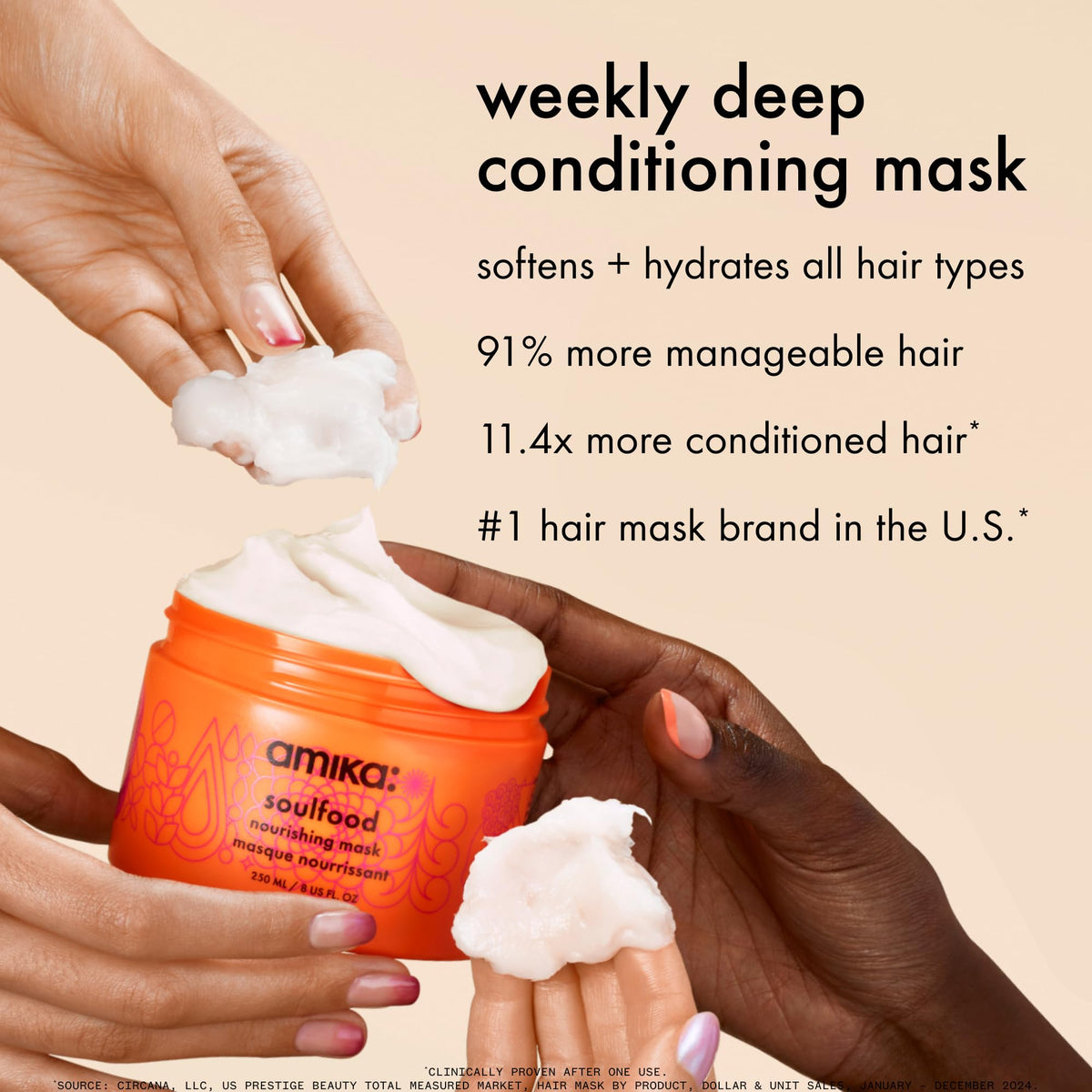 Texture crémeuse du masque Amika Soulfood