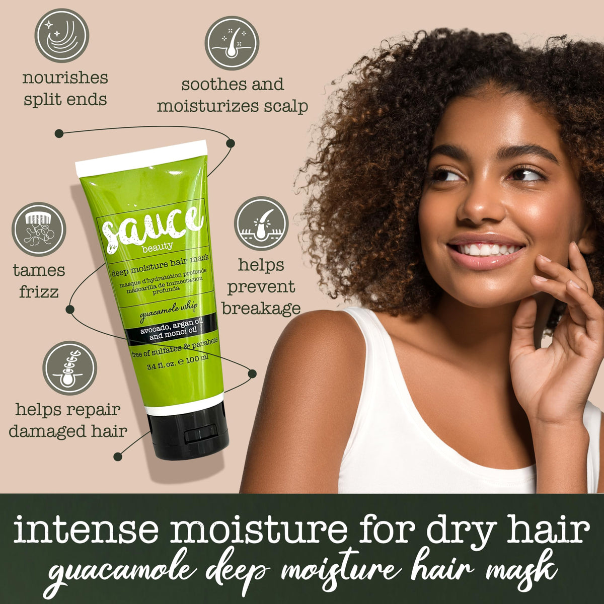 Texture crémeuse du masque capillaire Guacamole SAUCE BEAUTY