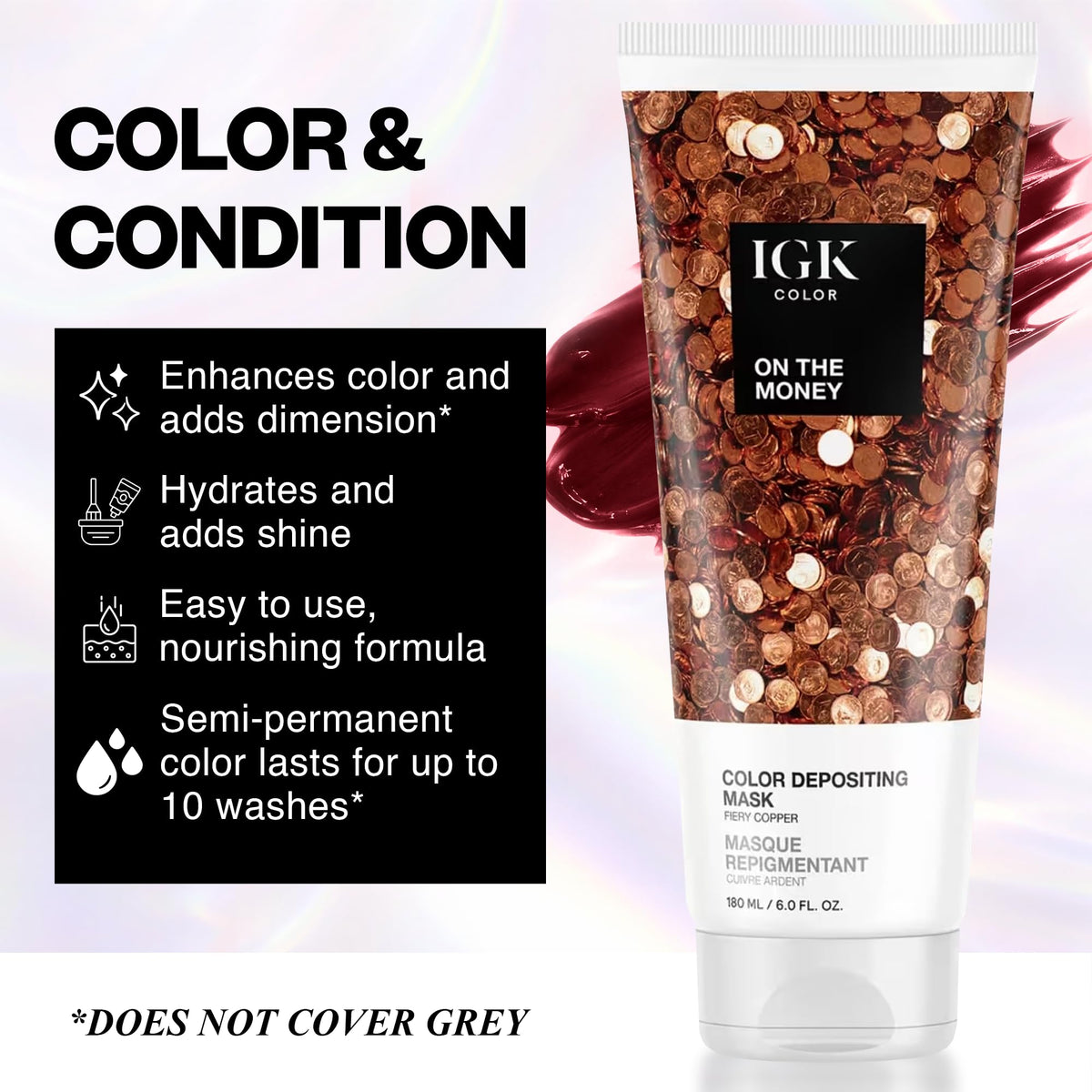 Texture crémeuse du masque IGK sur une main