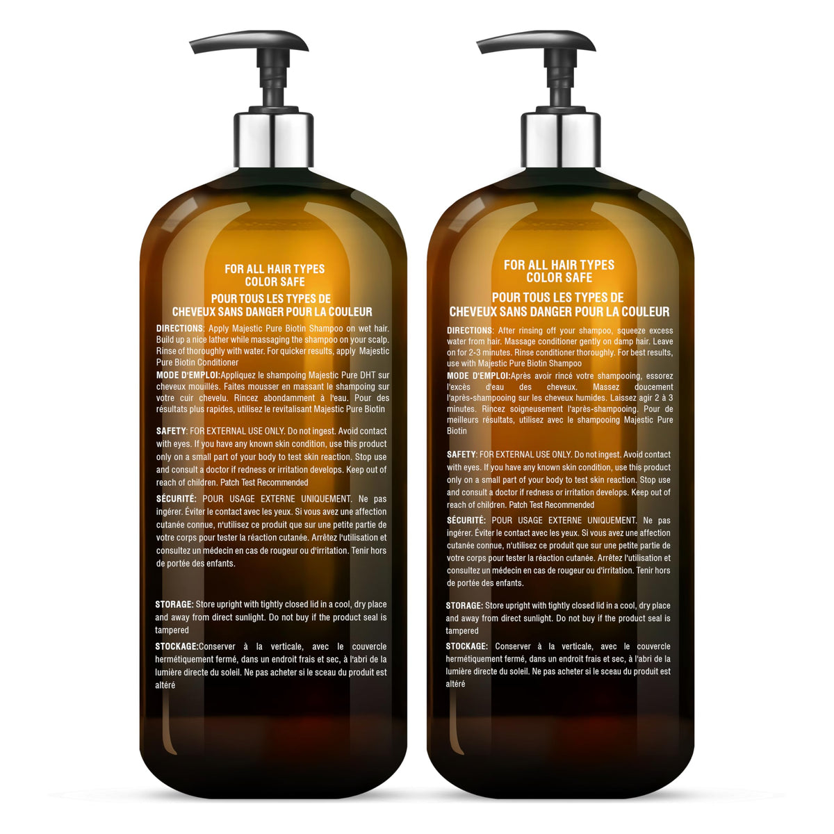 Texture crémeuse du shampooing Biotin Majestic Pure sur la main