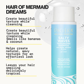 Texture crémeuse du Shampooing Salty Waves de Pacifica