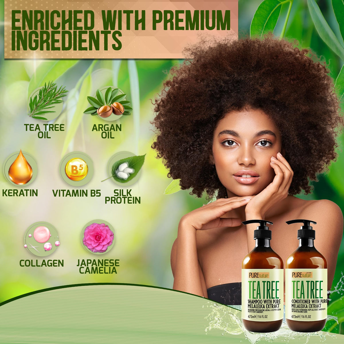 Texture de l'après-shampooing Tea Tree sur une main
