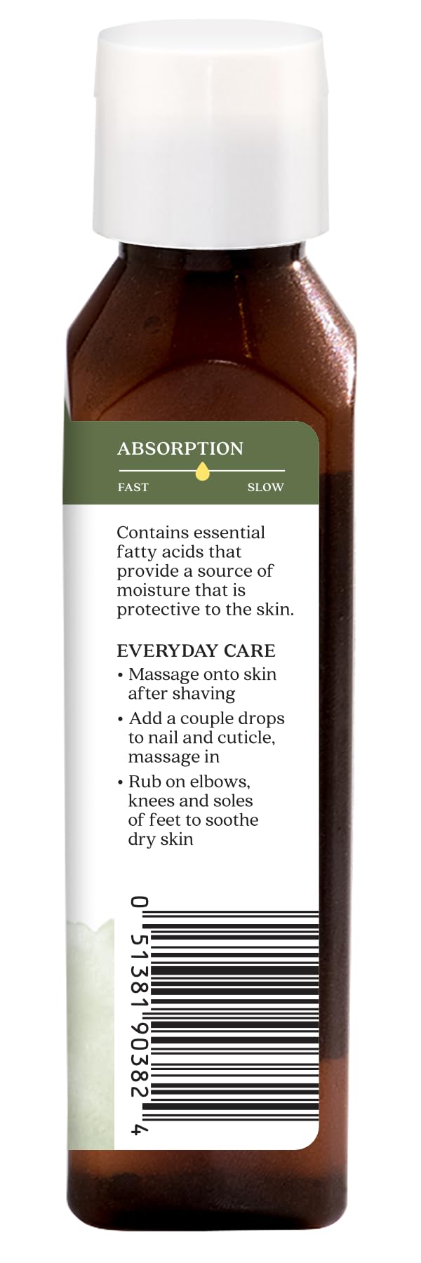 Texture de l'Huile de Graines de Chanvre Aura Cacia sur la peau