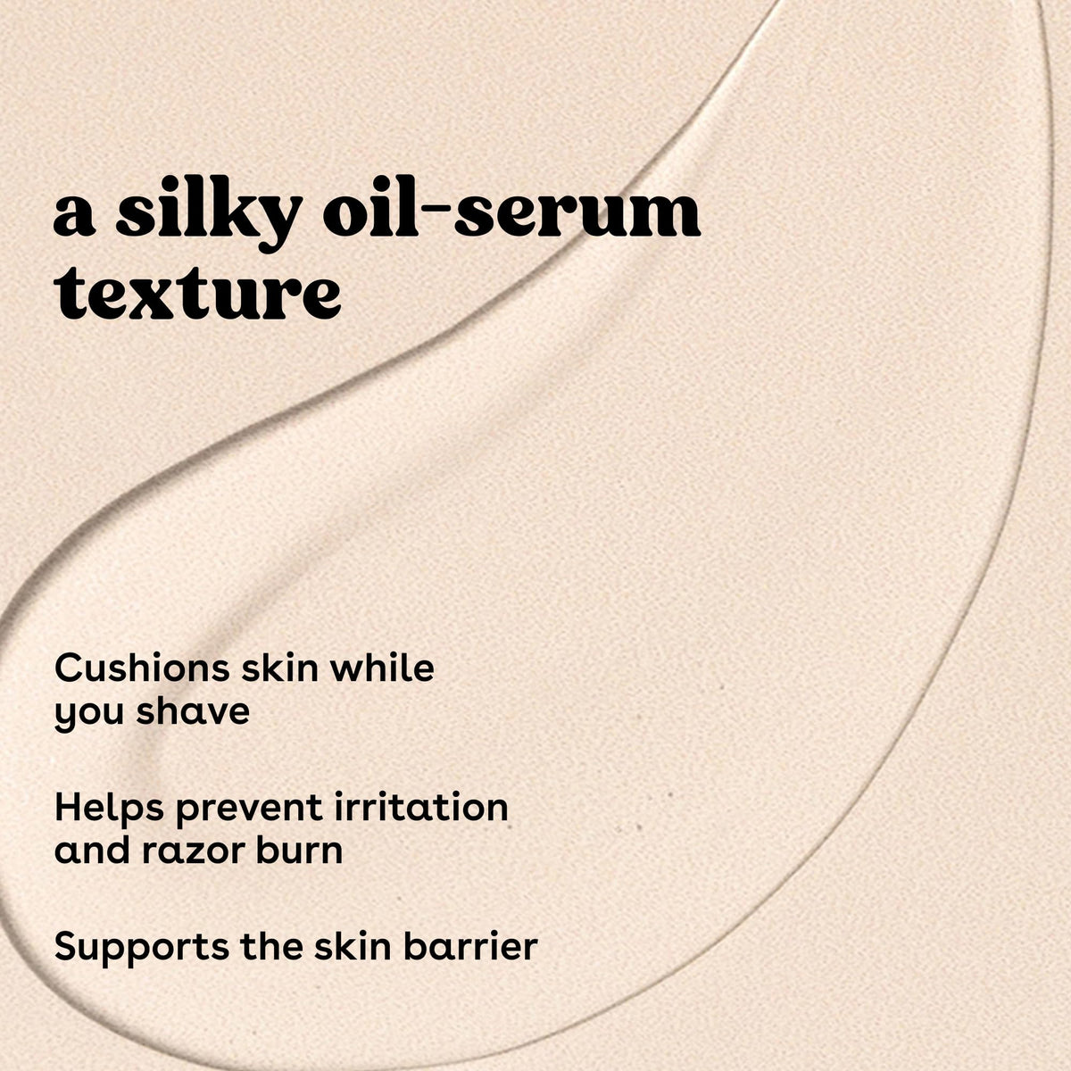 Texture de l'huile de rasage Cashmere Vanille d'eos