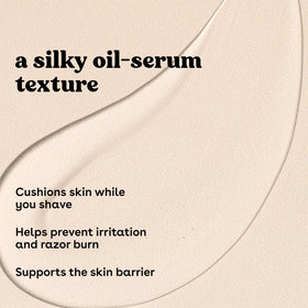 Texture de l'huile de rasage Cashmere Vanille d'eos
