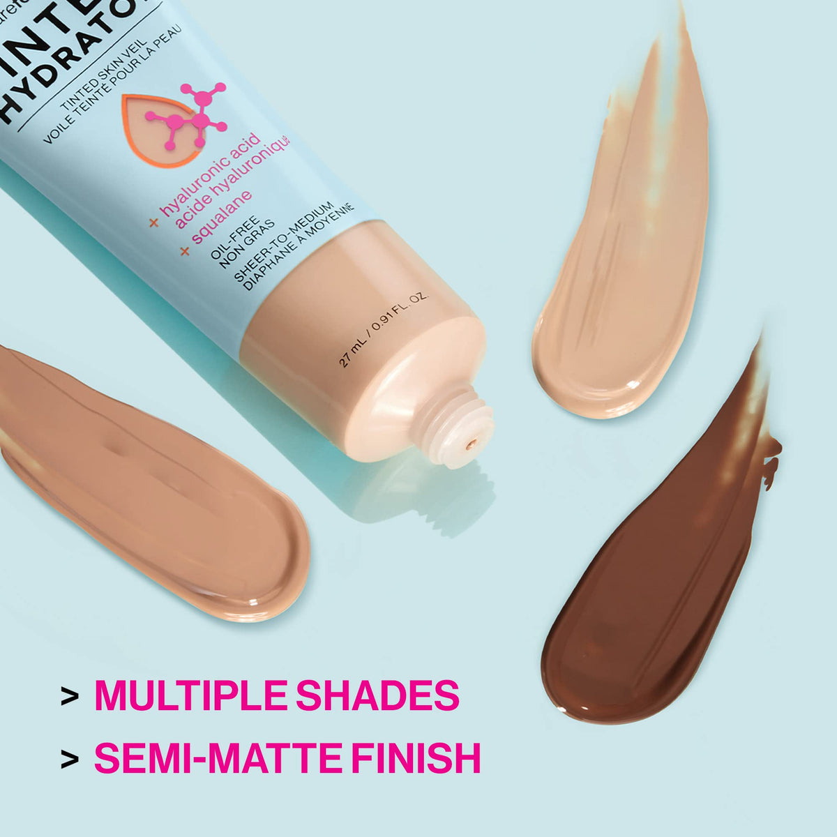 texture de l'hydrateur teinté sur la peau