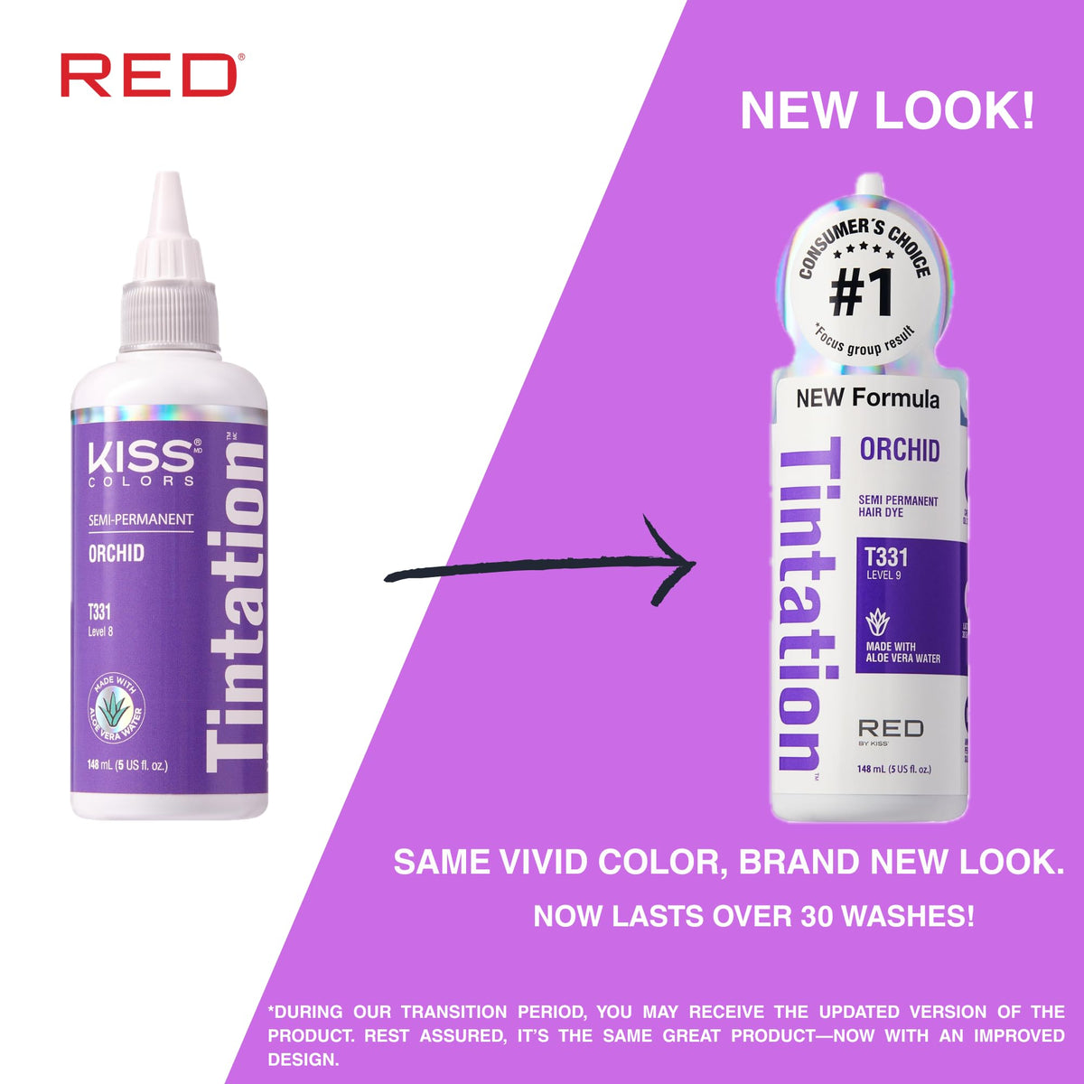 Texture de la couleur de cheveux semi-permanente Red By Kiss Tintation