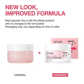 Texture de la crème ANUA Niacinamide Pêche sur un doigt