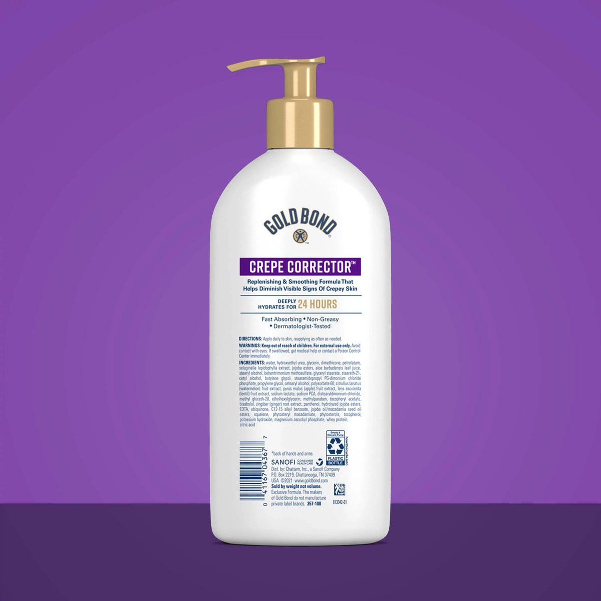 Texture de la Crème Correctrice Gold Bond sur une main
