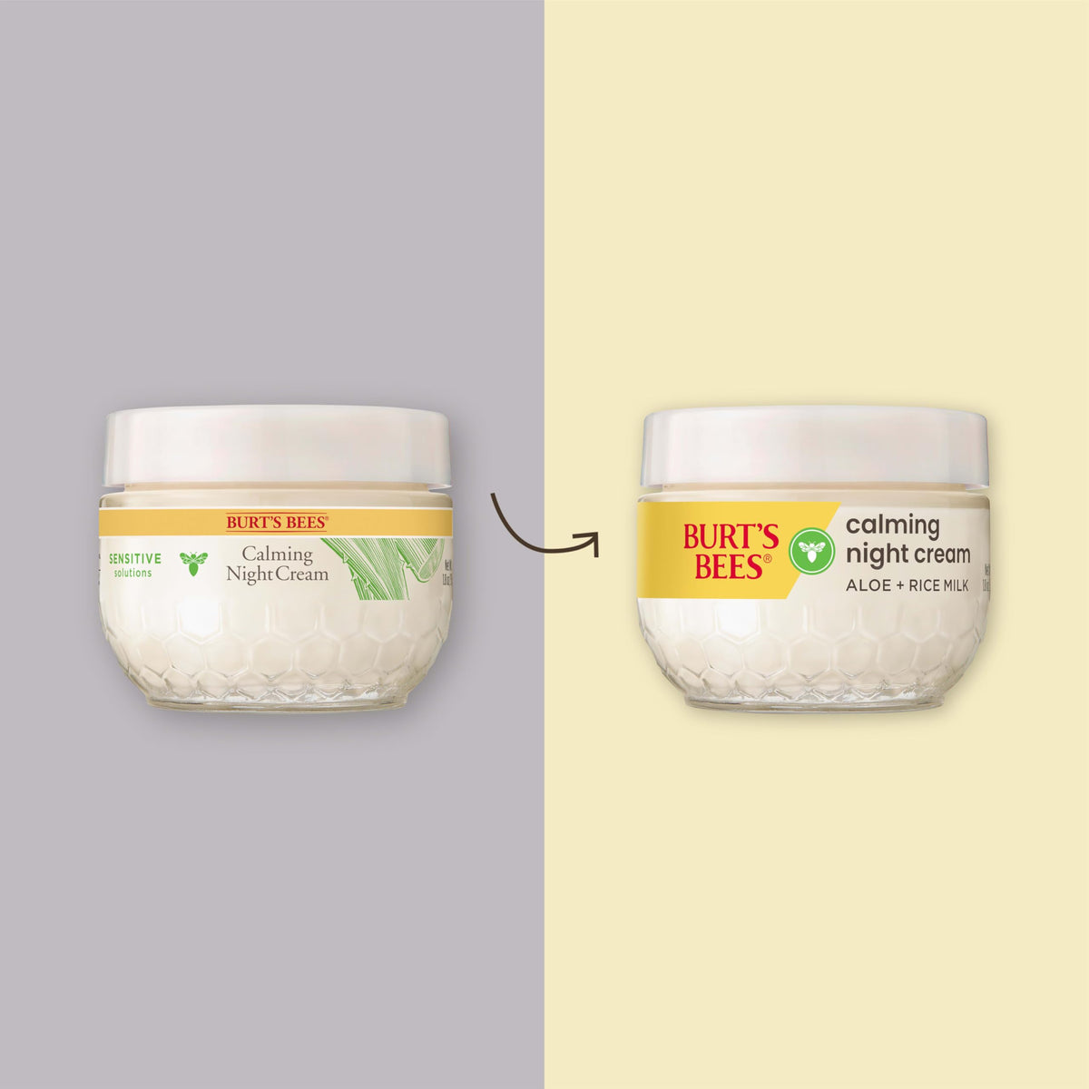 Texture de la Crème de Nuit Apaisante Burt's Bees sur une spatule