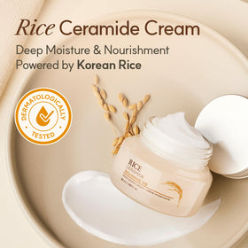 Texture de la Crème de Riz Céramide, application sur la main