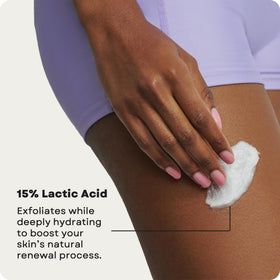 Texture de la crème hydratante AmLactin KP Bumps Be Gone sur la main