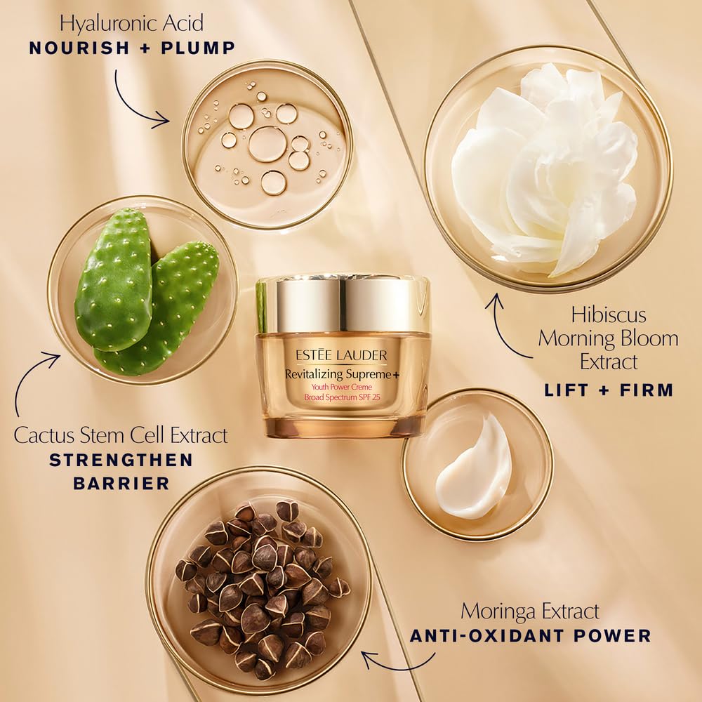 Texture de la crème hydratante Estée Lauder sur une main