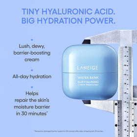 Texture de la crème LANEIGE à l'acide hyaluronique bleu
