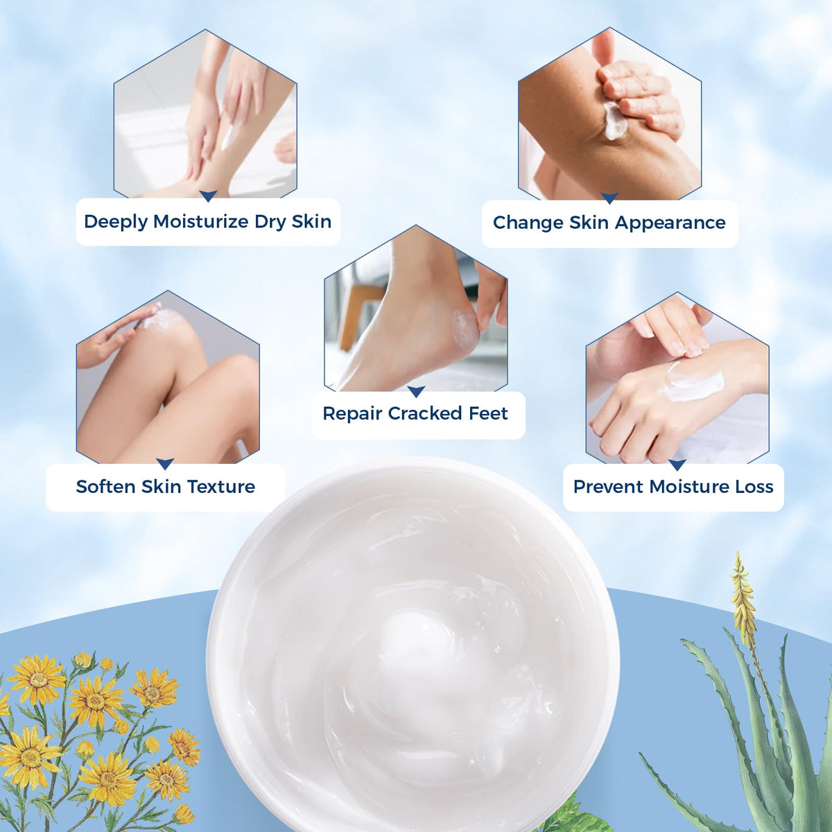 Texture de la crème OUKEYA Urée 42% sur une main.