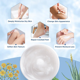 Texture de la crème OUKEYA Urée 42% sur une main.