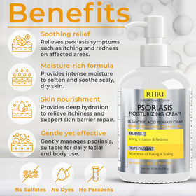Texture de la crème psoriasis Rida sur une main