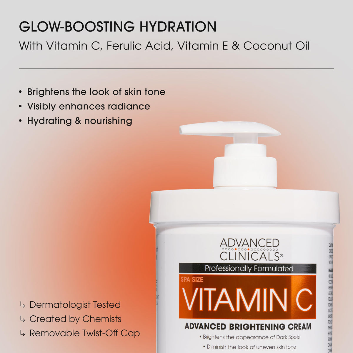 Texture de la crème Vitamine C sur un doigt, montrant l'hydratation