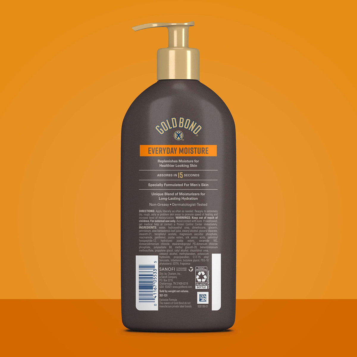 Texture de la lotion hydratante Gold Bond sur la main