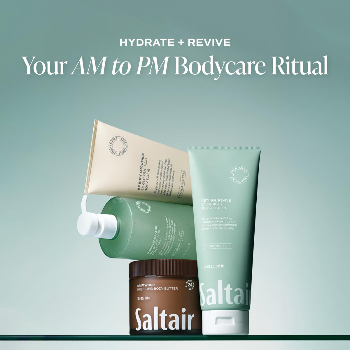 Texture de la lotion Saltair au rétinol sur la main