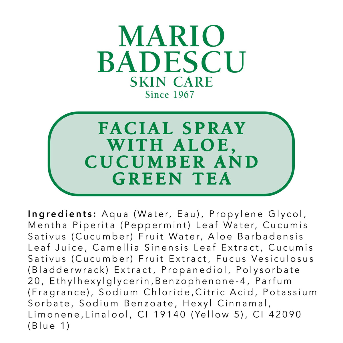 Texture de spray visage Mario Badescu sur la peau