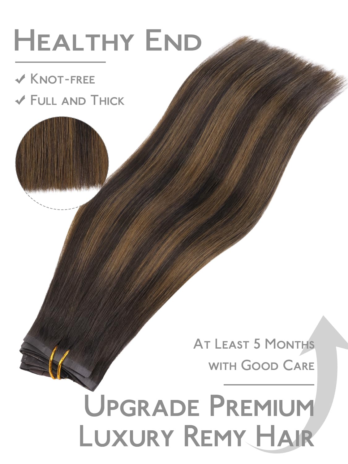 Texture des extensions capillaires Wennalife en cheveux humains