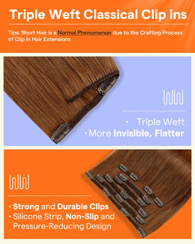 Texture douce des extensions capillaires Full Shine auburn marron