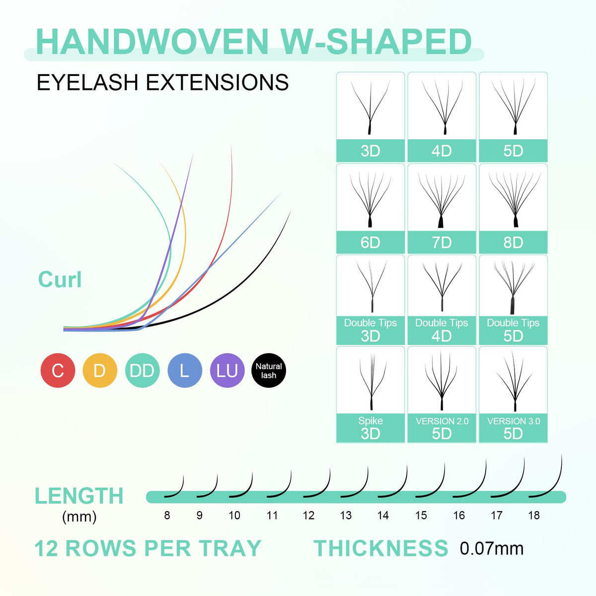 Texture douce des extensions de cils NAGARAKU