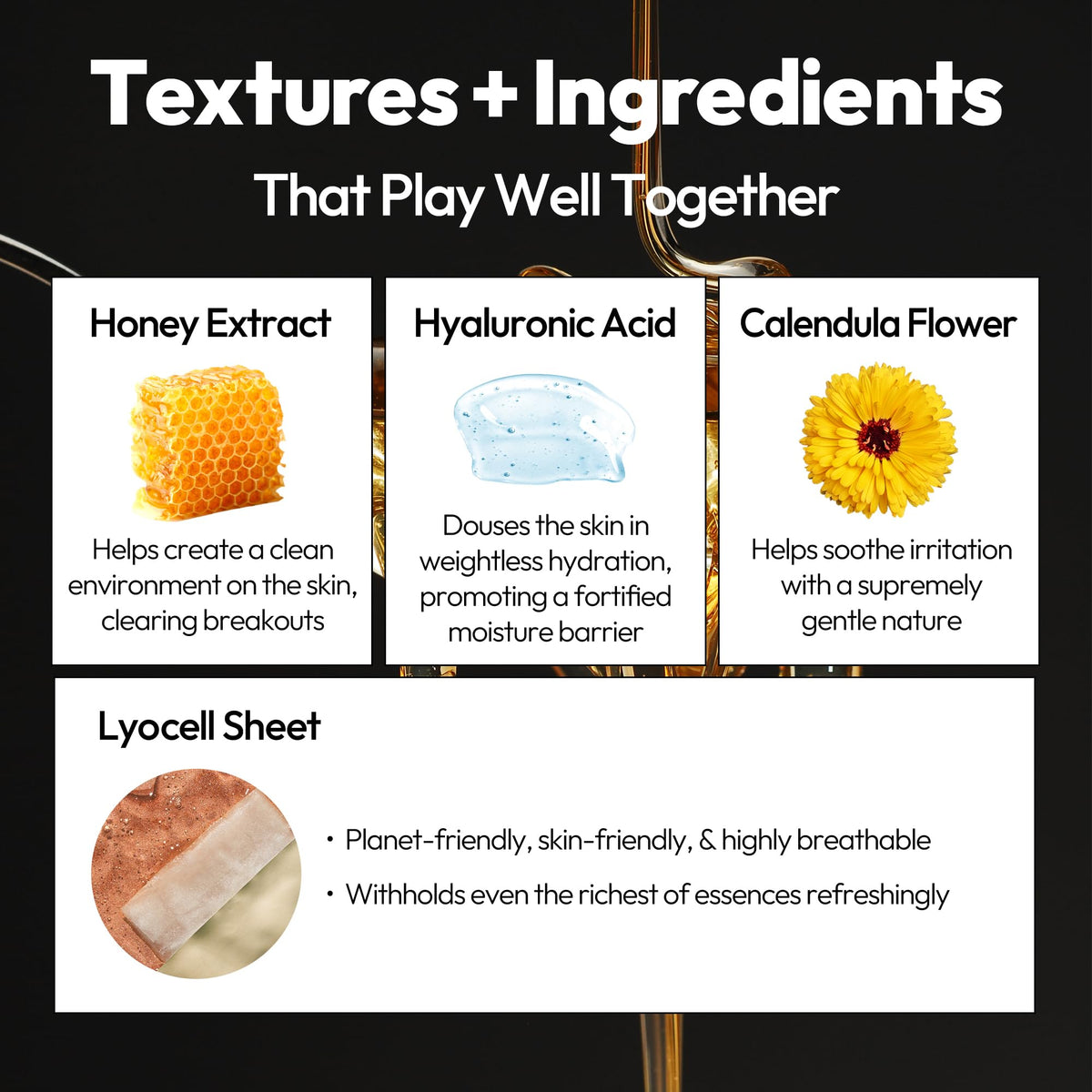 Texture douce du masque en tissu au miel LAPCOS