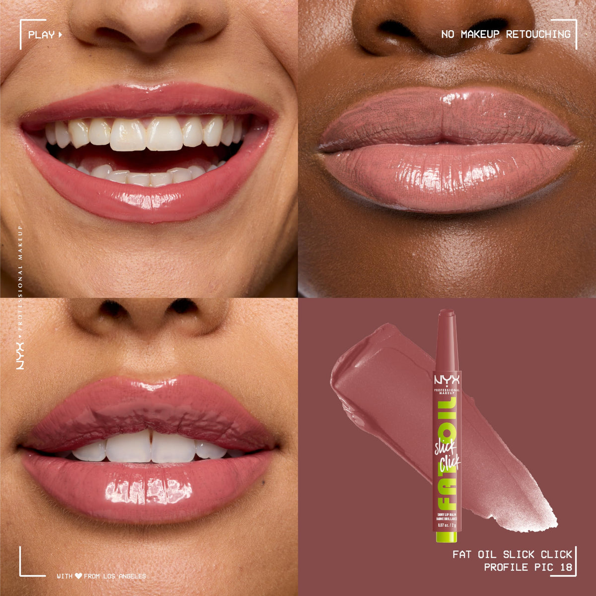 Texture du baume à lèvres NYX Fat Oil sur la main