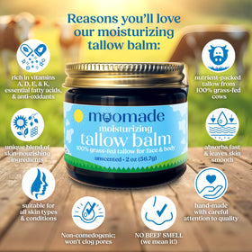 Texture du Baume de Suif Bovine Bio moomade sur une main