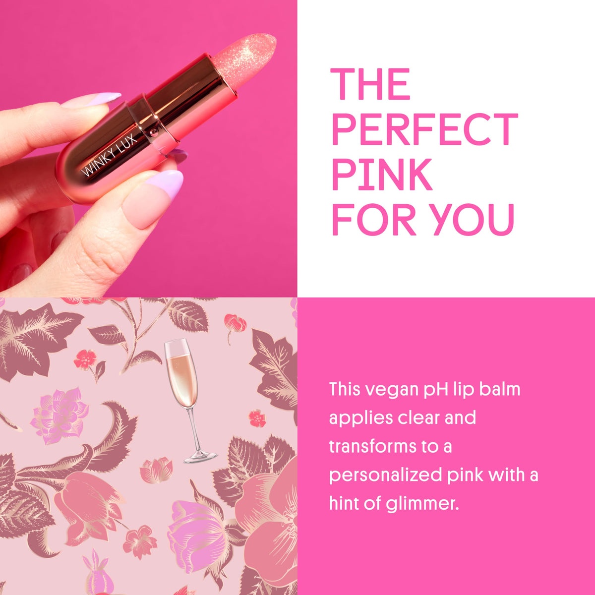 Texture du Baume Glimmer Rosé sur la peau