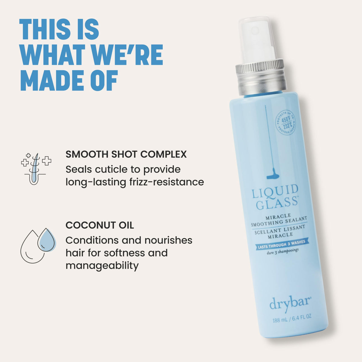 Texture du Drybar Liquid Glass Sealant sur la main