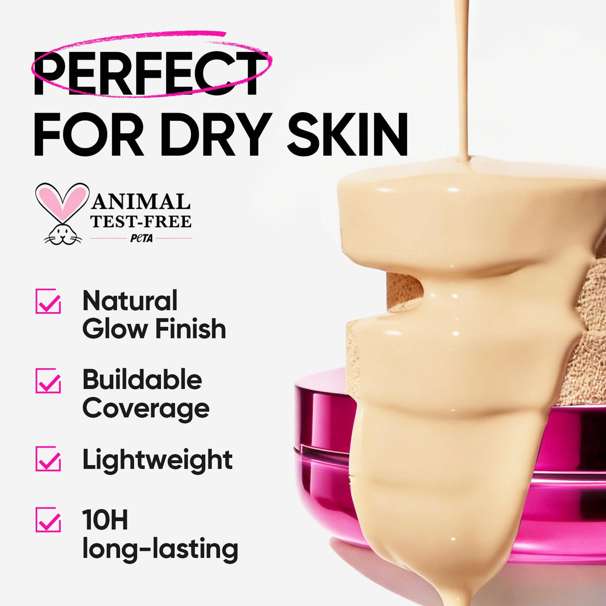 Texture du fond de teint cushion SKINTIFIC sur la main