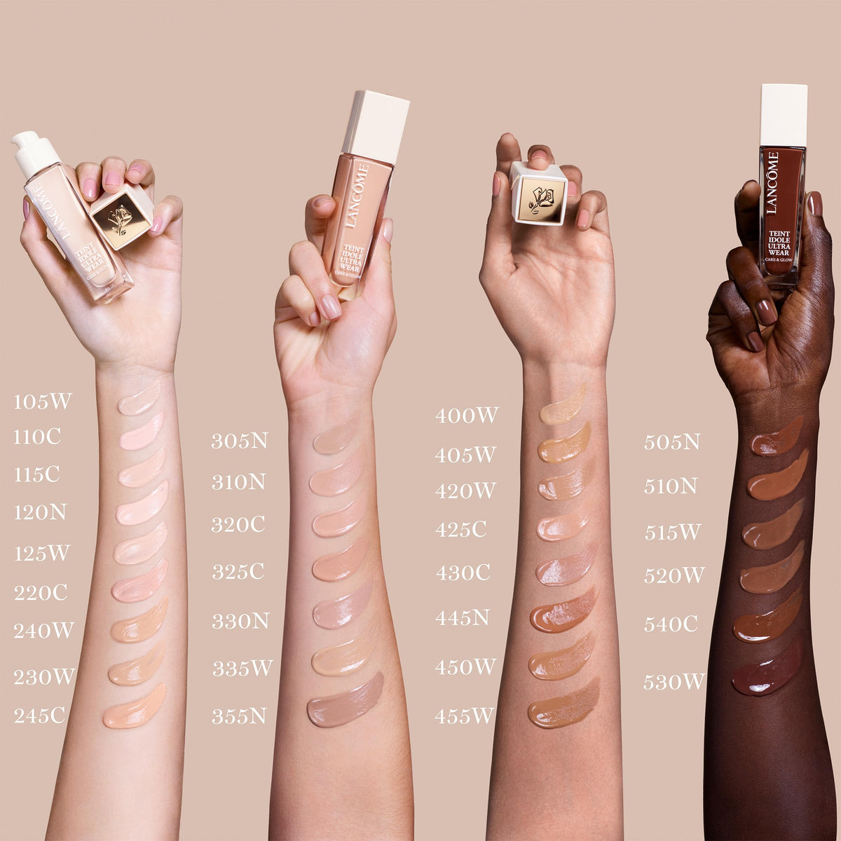 Texture du fond de teint Lancôme Teint Idole Ultra Wear sur la main