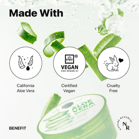 Texture du gel à l'aloe vera Nature Republic sur la peau