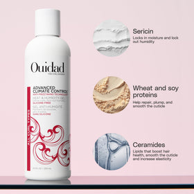 Texture du gel anti-frizz Ouidad sur un doigt
