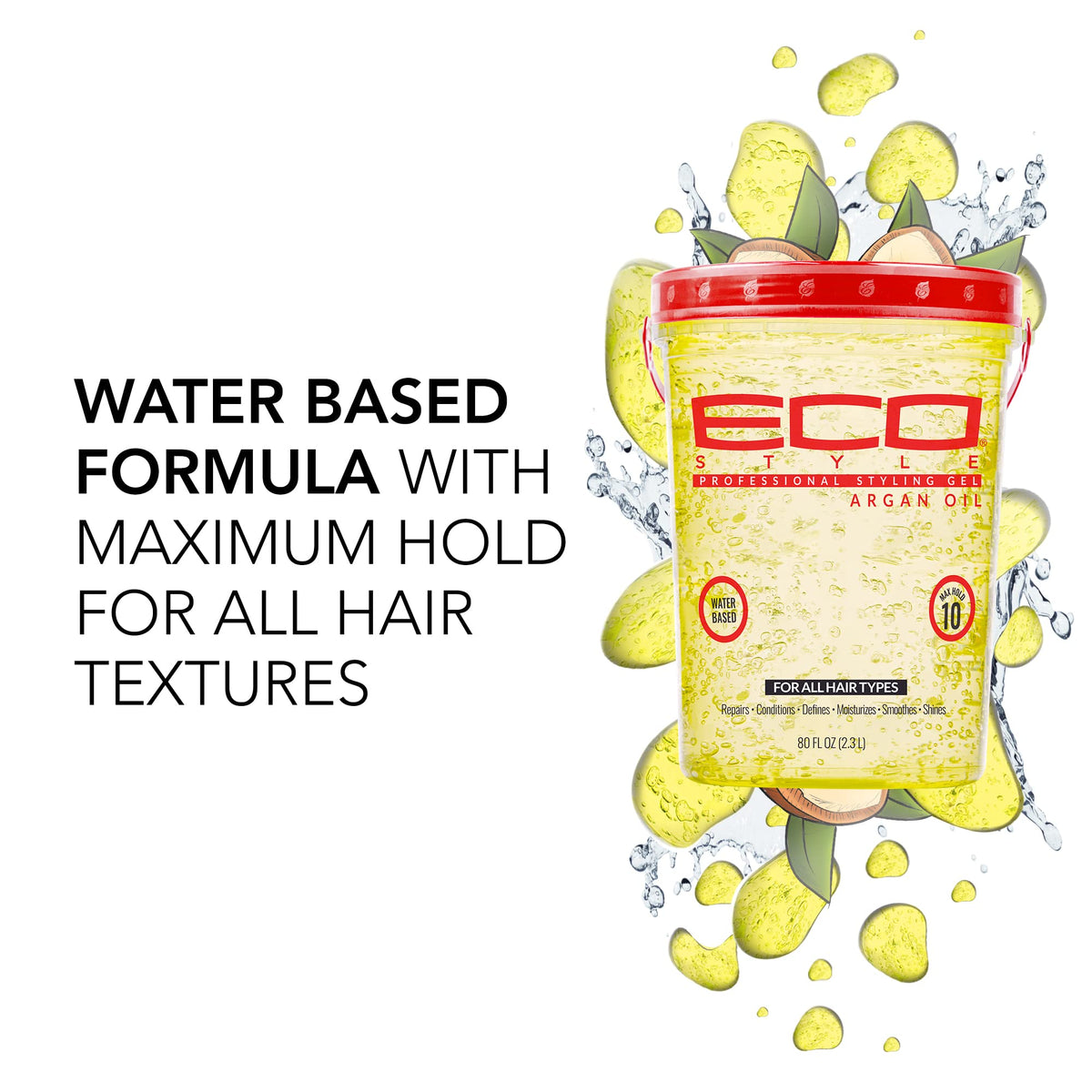 Texture du gel coiffant Eco Style à l'huile d'argan