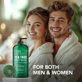 Texture du gel douche au thé vert sur une main
