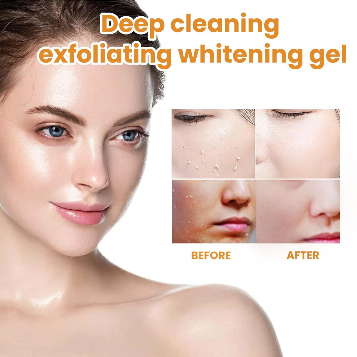Texture du gel exfoliant orange Omexry sur un doigt