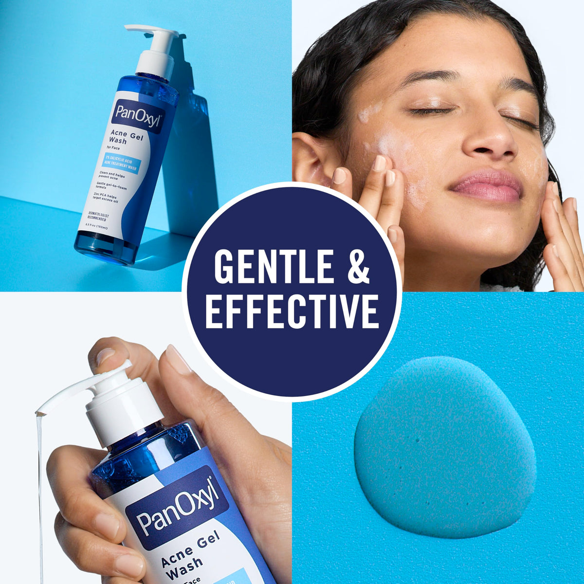 Texture du gel nettoyant PanOxyl sur la main