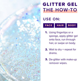 Texture du Gel Pailleté BIO Holographique sur la peau
