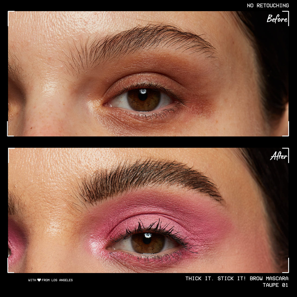 Texture du gel sourcils NYX, couleur taupe sur un pinceau