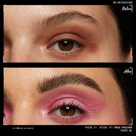 Texture du gel sourcils NYX, couleur taupe sur un pinceau