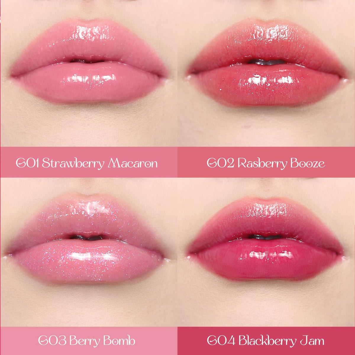 Texture du gloss à lèvres Glowy Rococo sur un fond neutre